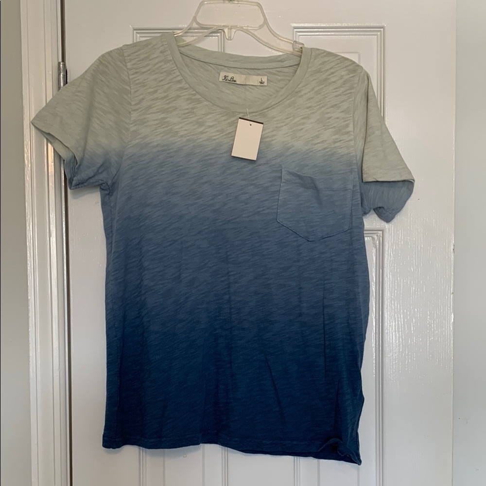 Madewell Blue and Gray Ombre Short Sleeve Tee